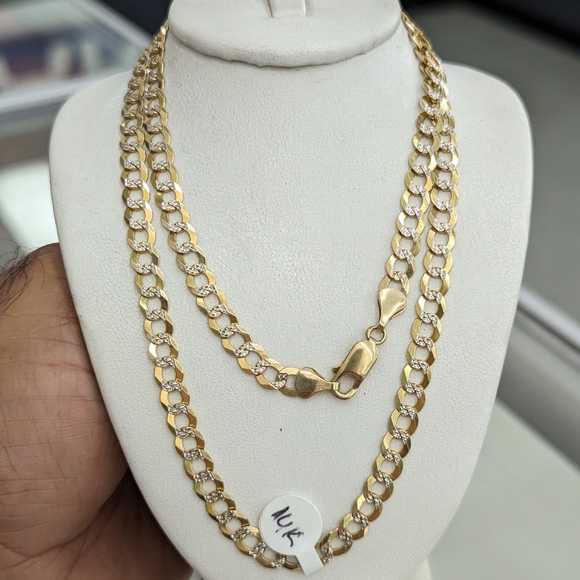 Unbrand Other - 14kt Real Solid Gold Cuban Diamond Cut Chain 5.9mm 24 Inches